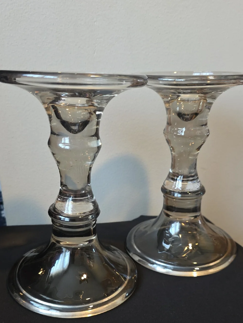 Mikasa Smokey Glass Candle Holders - Pair